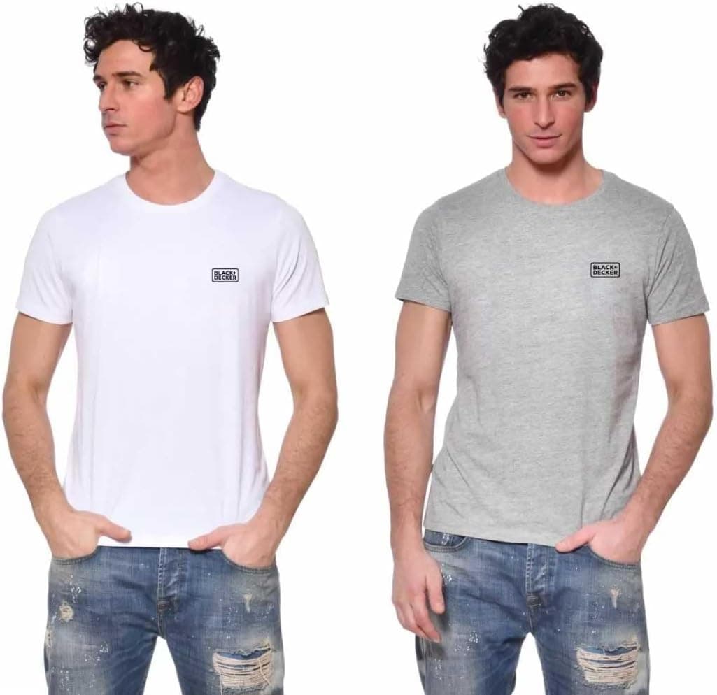 Black+Decker | T-shirt para homem em cinzento e branco