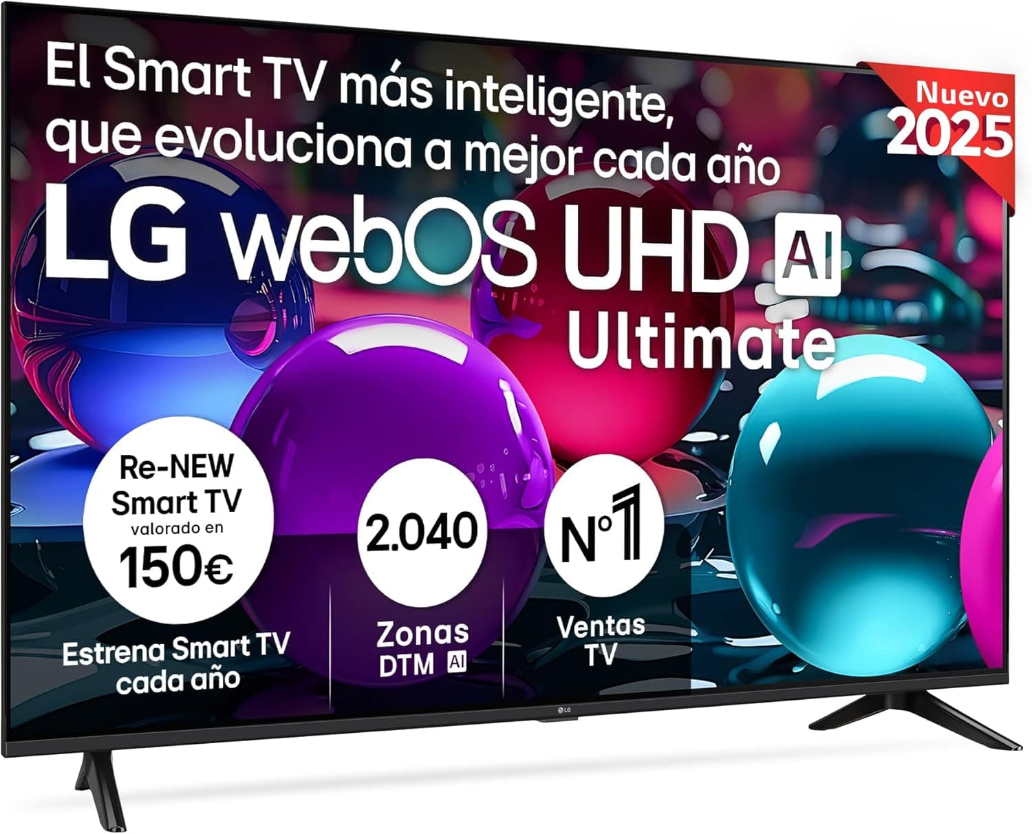 LG 50UA73006LA Televisão 50", UHD 4K, WebOS 25, Ultimate IA, HDR10 Pro, Super Upscaling, Dolby Digital Plus, Google Assistant, preto