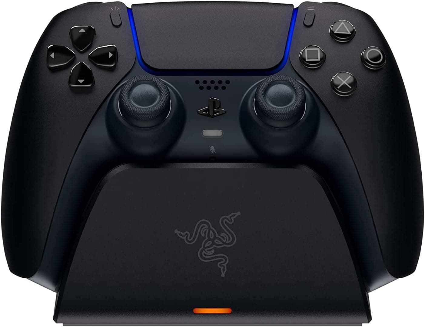 Razer Universal Quick Charging Stand - para o comando DualSense da PlayStation 5 (carregamento rápido, design de suporte curvo, alimentação USB, navegação com uma mão) preto Midnight
