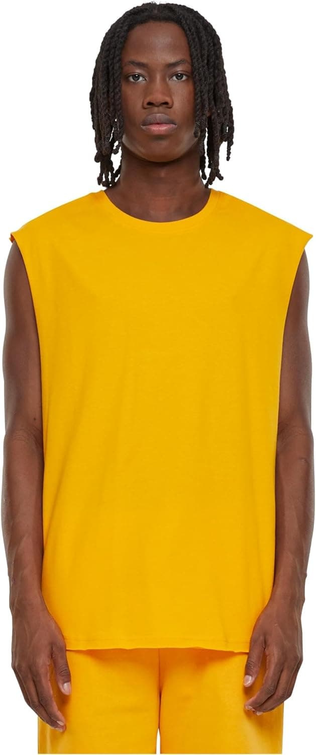 Urban Classics Open Edge Sleeveless | Camisola de alças masculina em preto corte regular