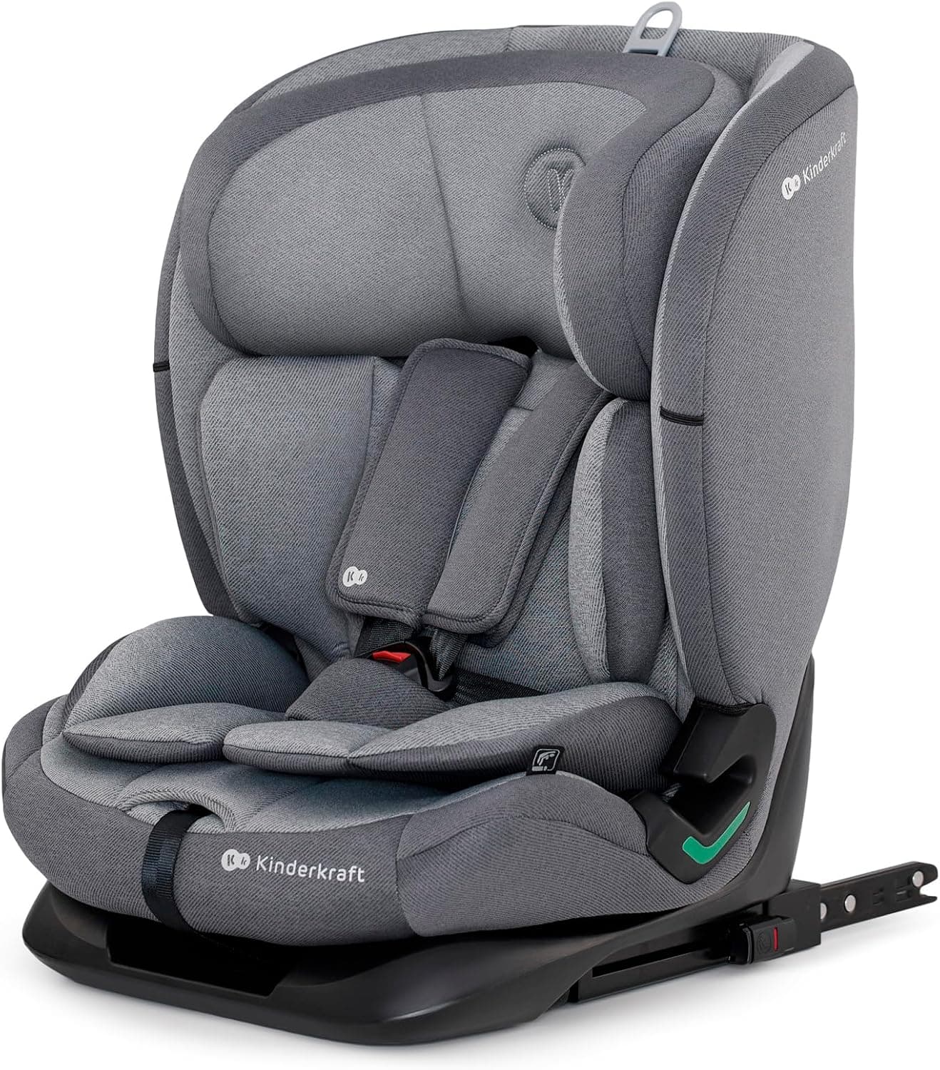 Kinderkraft ONETO3 I-Size Cadeira de carro Isofix, grupo de 1/2/3, 9-36 kg, padrão R129, protetores laterais, top ter, ajuste com uma mão, Easy Grow System, cinzento