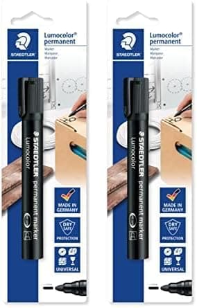 STAEDTLER 352-9 BKDA. Marcador permanente de cor preto, pack de 2
