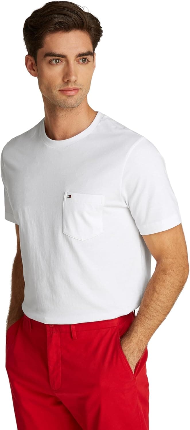 Tommy Hilfiger T-shirt para homem essencial com bolso no peito