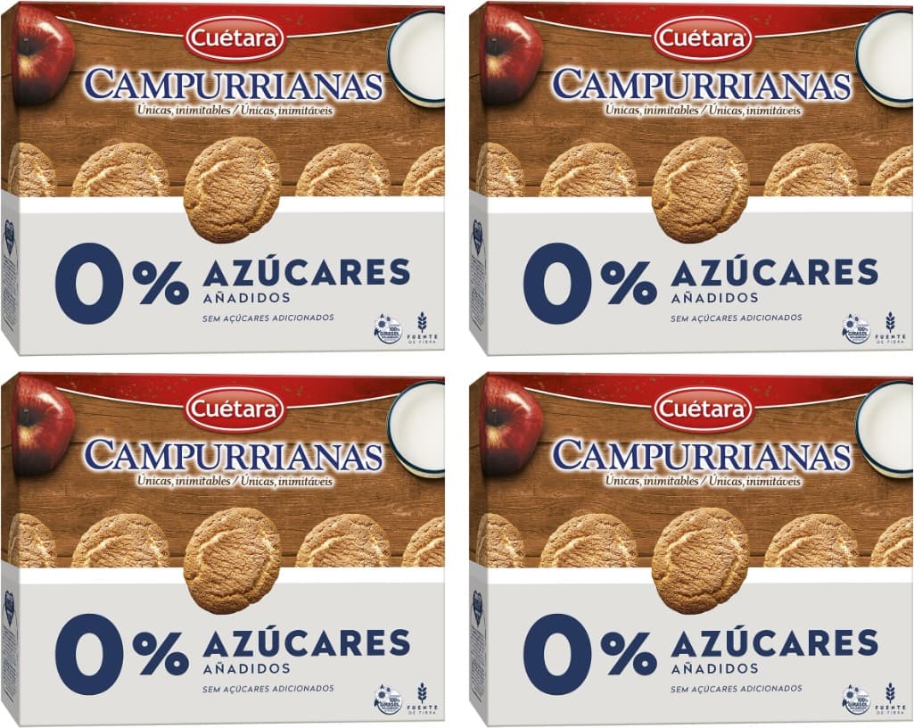 Cuétara Campurrianas 0% | Bolachas sem açúcares adicionados 320 g x 4