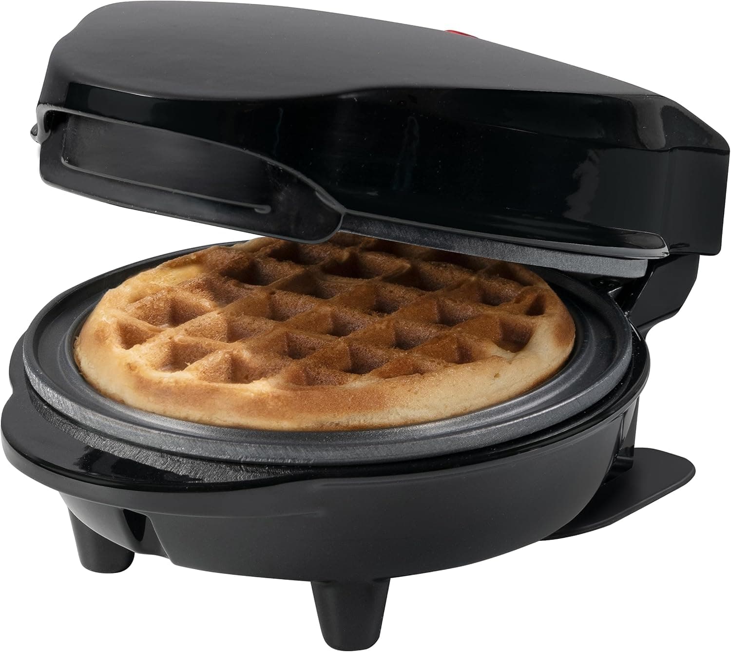 Bestron Mini máquina de waffles de waffles pequenos, com antiaderente, para aniversário infantil, festas familiares, Páscoa ou Natal, design retro, 550 W, cor: Preto