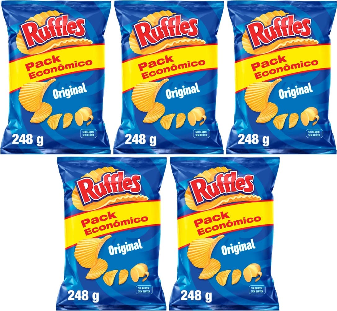 Ruffles Batata Frita ondulada com sal, 248g x 5