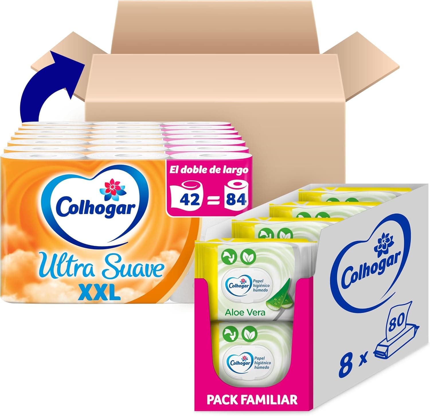 Colhogar Ultra Suave XXL x42 + Colhogar Moist Aloe Vera x640 