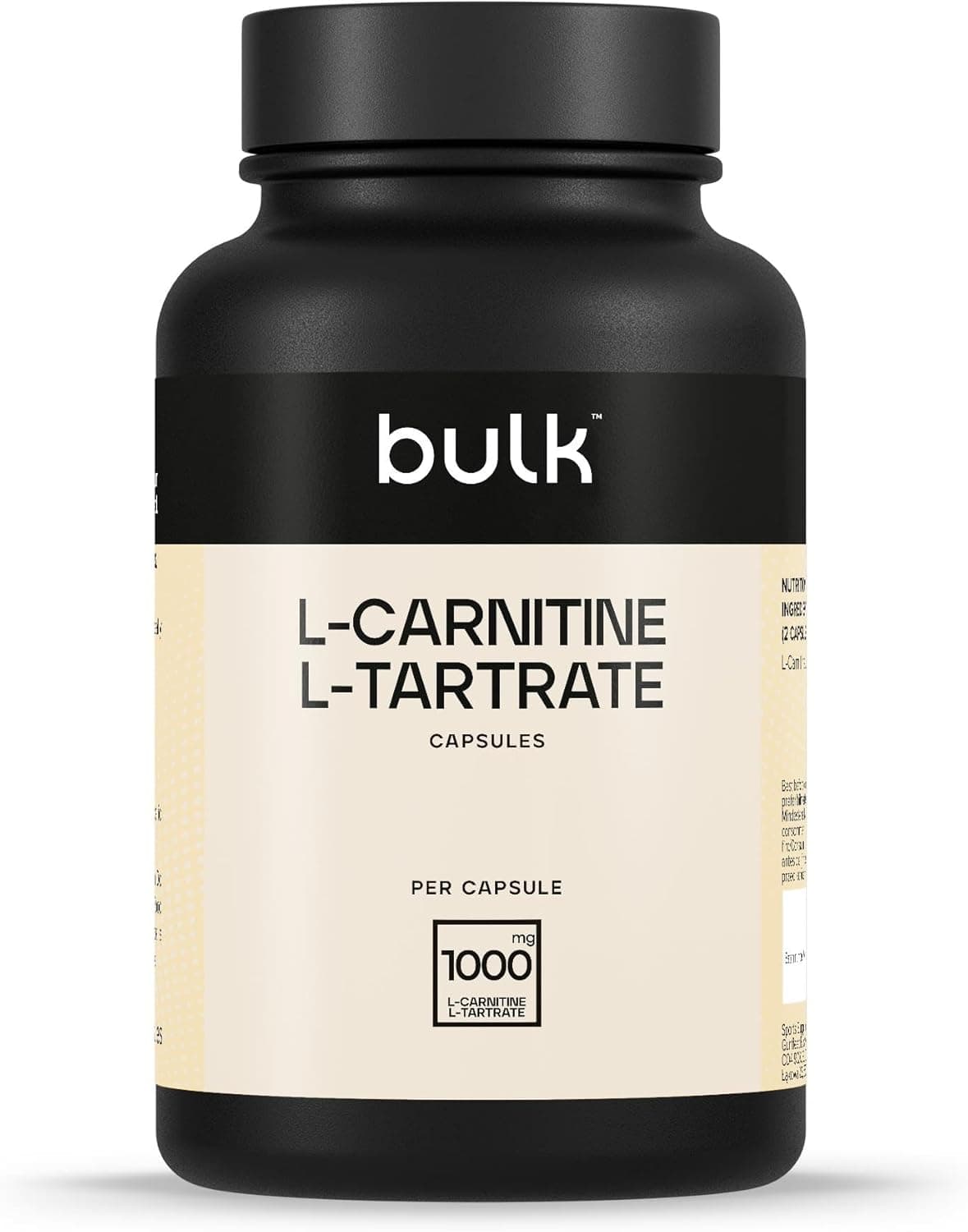 Bulk L-Tartrato de L-Carnitina en Cápsulas de 1000 mg, L-Tartrato en Cápsulas, 1000 mg, 270 Cápsulas, 135 Dosis