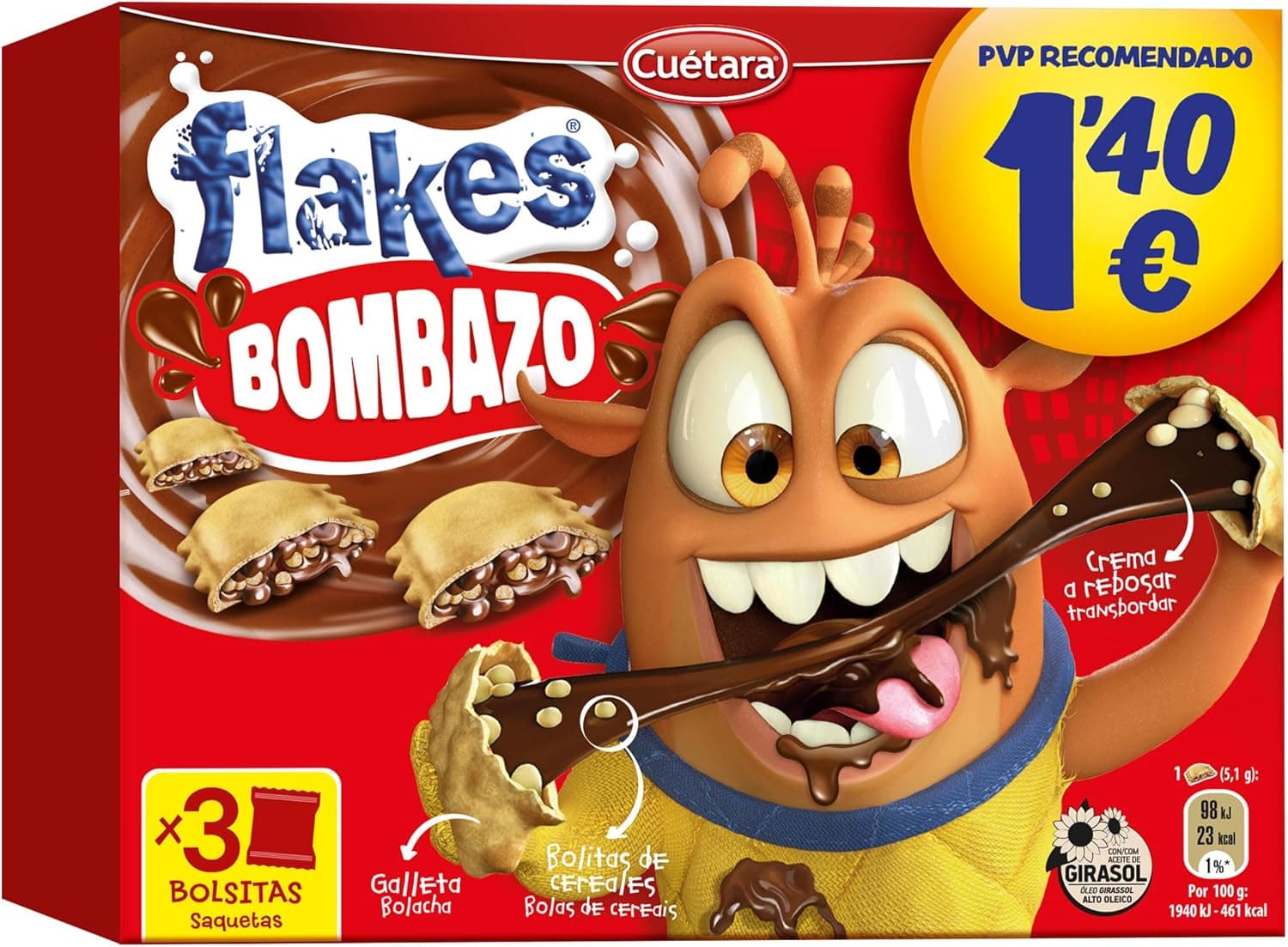 Cuétara Flakes Bombazo | Bolachas crocantes de milho, 105 g