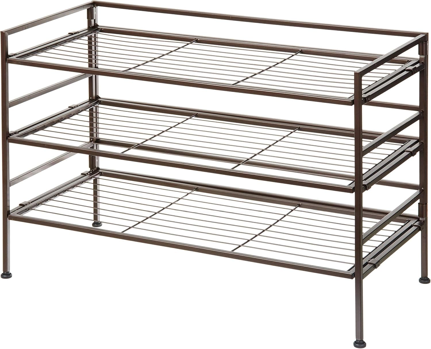 Amazon Basics 3 prateleiras sapato para 9 pares de sapatos, castanho, 68 D x 32 W x 47,5 H cm