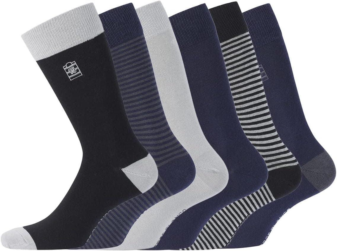 Serge Blanco | Pack de 6 pares de meias altas em algodão penteado para homem