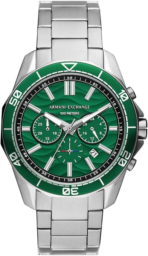 Relógio Armani Exchange para Homem, Movimento Cronógrafo de Quartzo e Caixa de 44mm com Bracelete em Aço Inoxidável