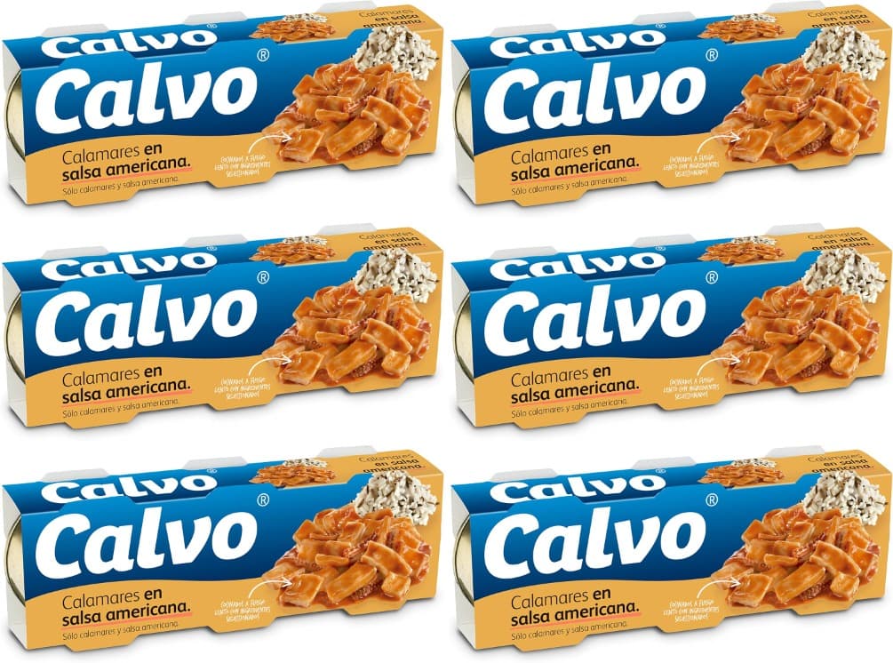 Calvo Lulas em molho americano pack 3 x 80 g (x6)