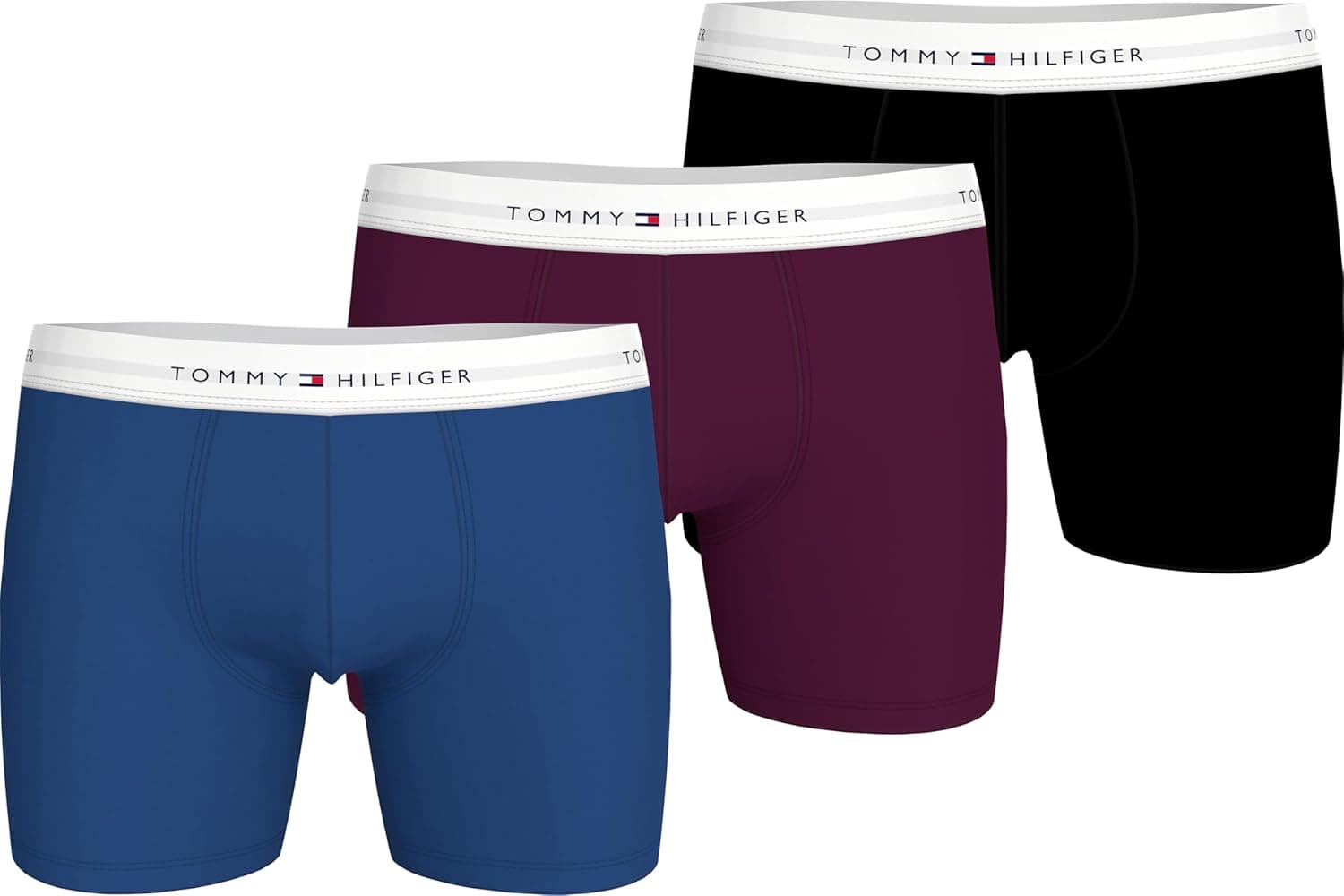 Tommy Hilfiger Boxers de algodão elástico para homem, pack de 3