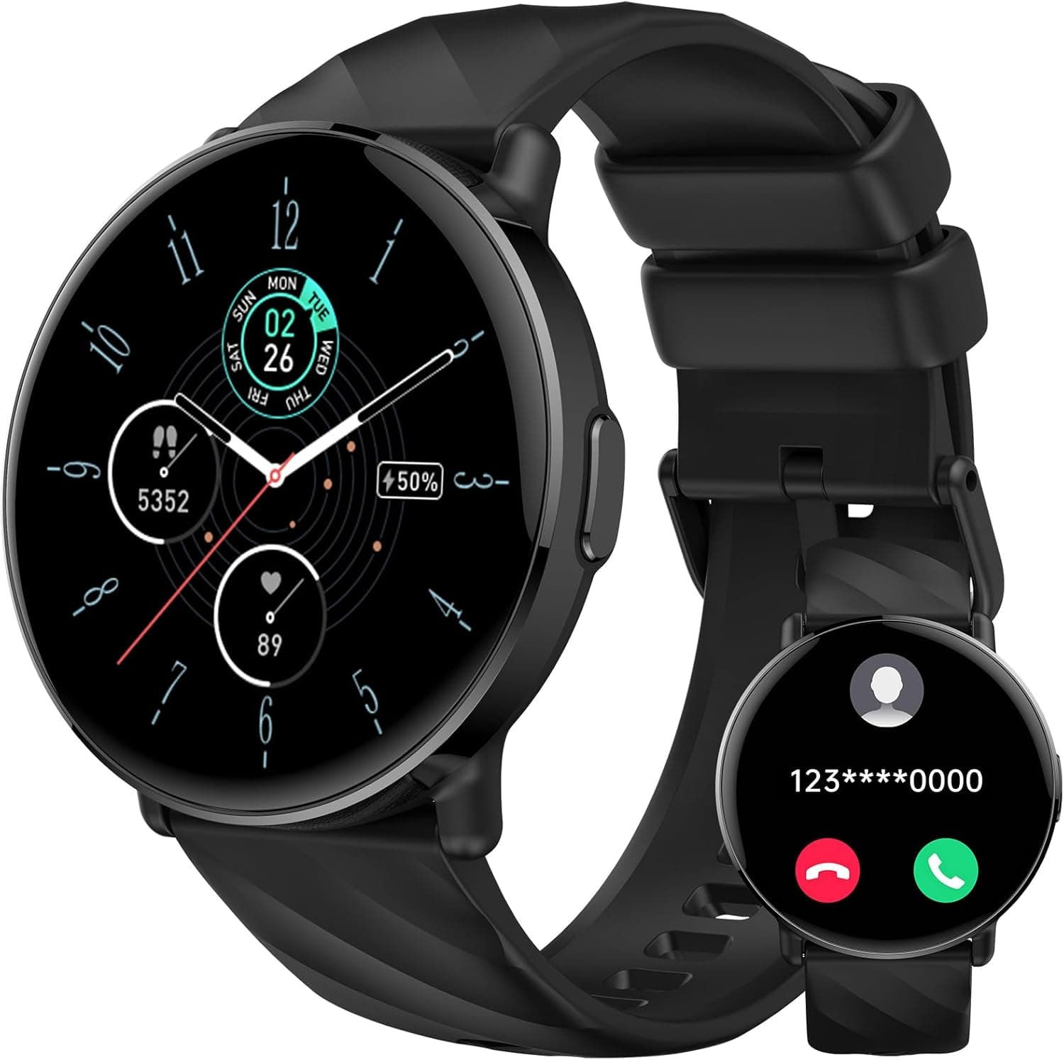 Relógio inteligente homem mulher com chamadas, 1,39" HD Smartwatch homem com monitor de sono/pedómetro, 112 modos desportivos, novo relógio desportivo IP68 impermeável para Android iOS, preto