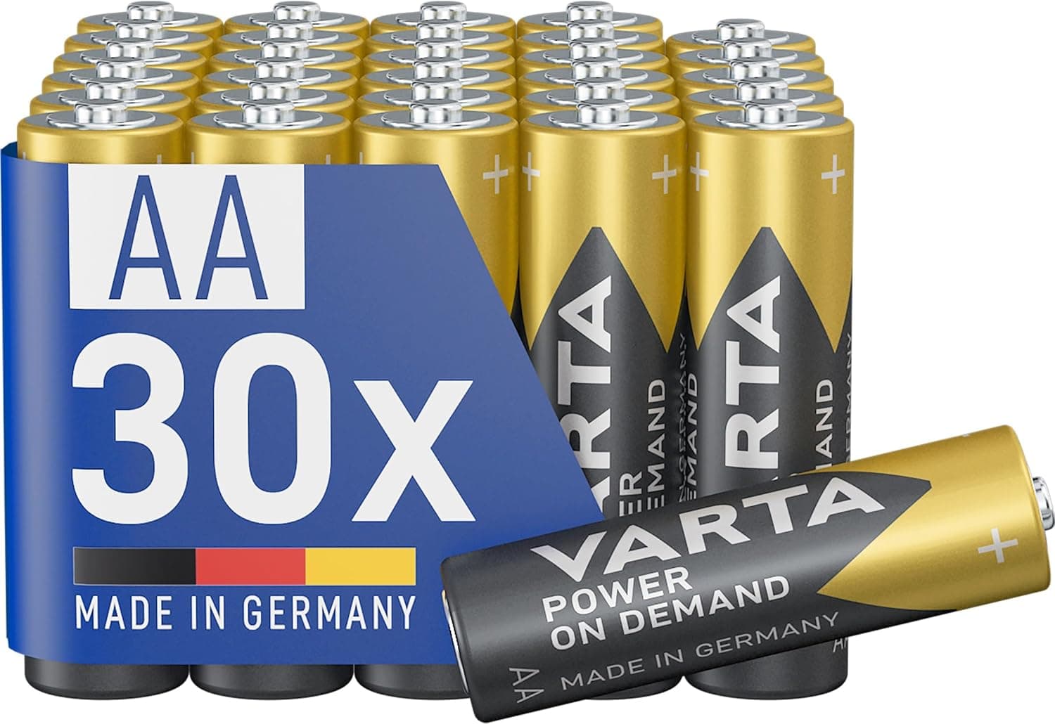 VARTA Pilhas AA, embalagem de 30, Power on Demand, alcalinas, 1,5 V
