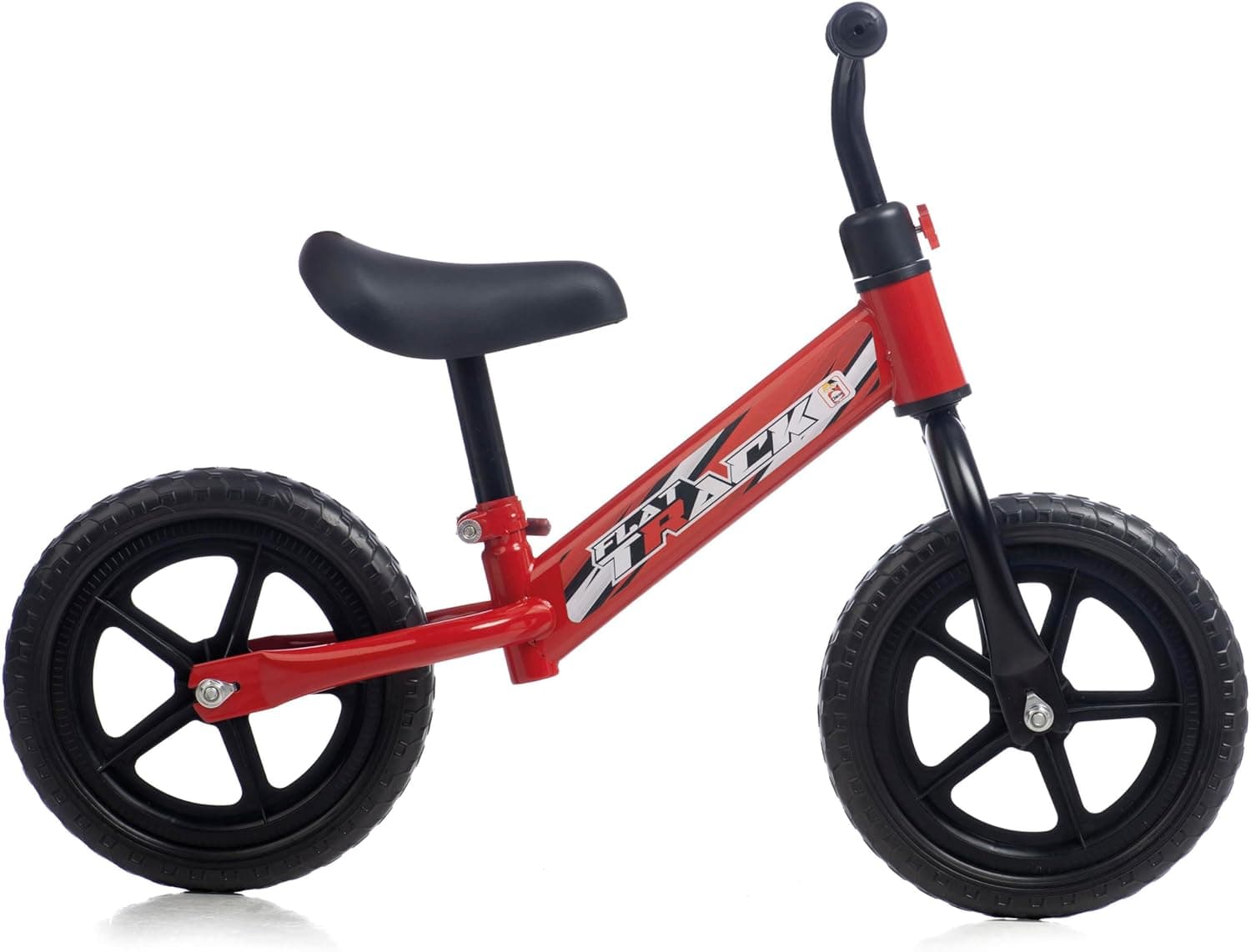 Chicos - Bicicleta infantil sem pedais Flat Track Balance Bike | bicicleta ultraleve para criança | anti-perfuração, selim acolchoado, guiador e selim ajustáveis | crianças 2, 3, 4 e 5 anos, vermelho