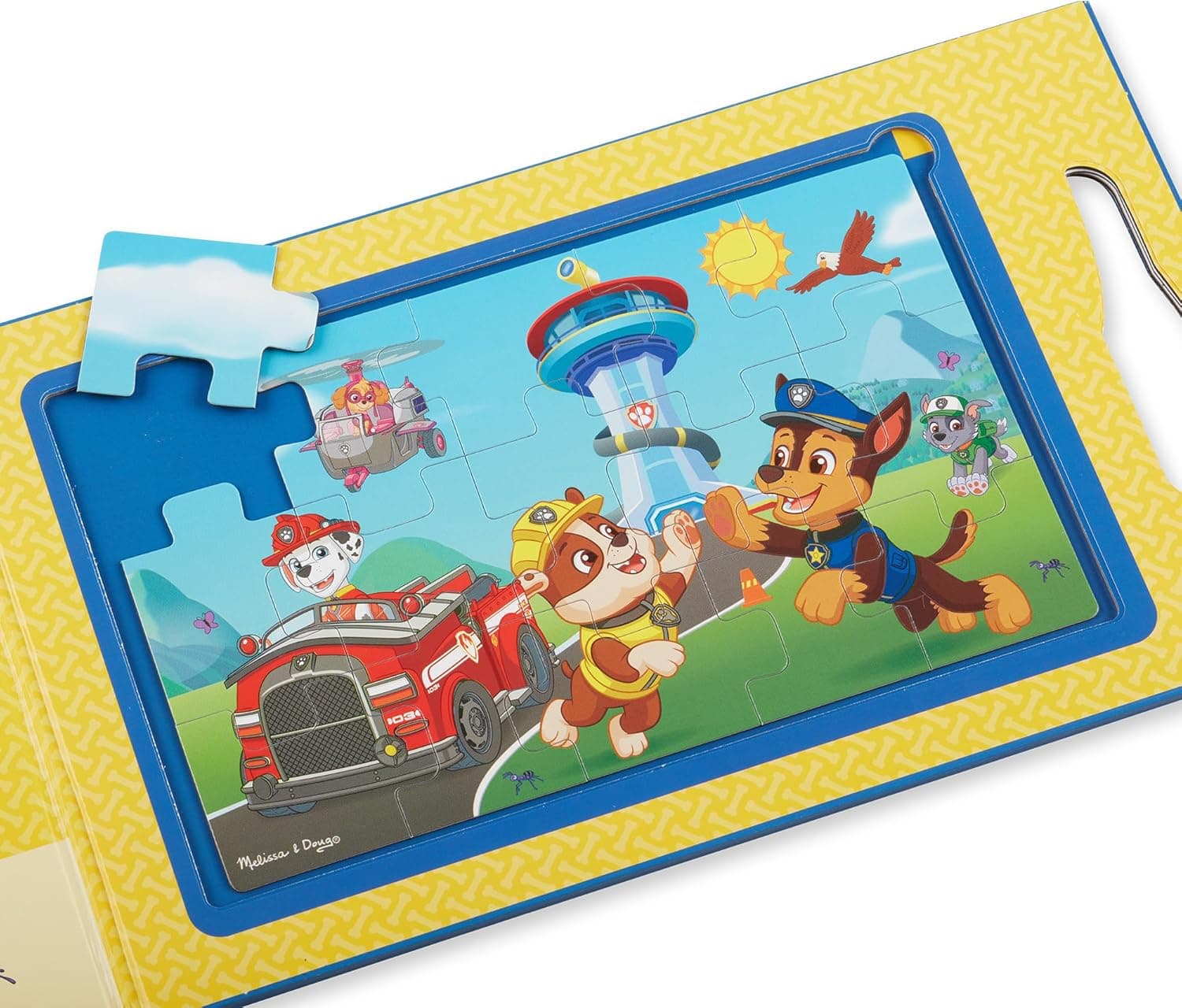 Melissa & Doug PAW Patrol quebra-cabeças magnéticos para transportar, 2 quebra-cabeças de 15 peças com personagens da patrulha canina, puzzle para meninos, presente para meninos e meninas de 3 4 5 6