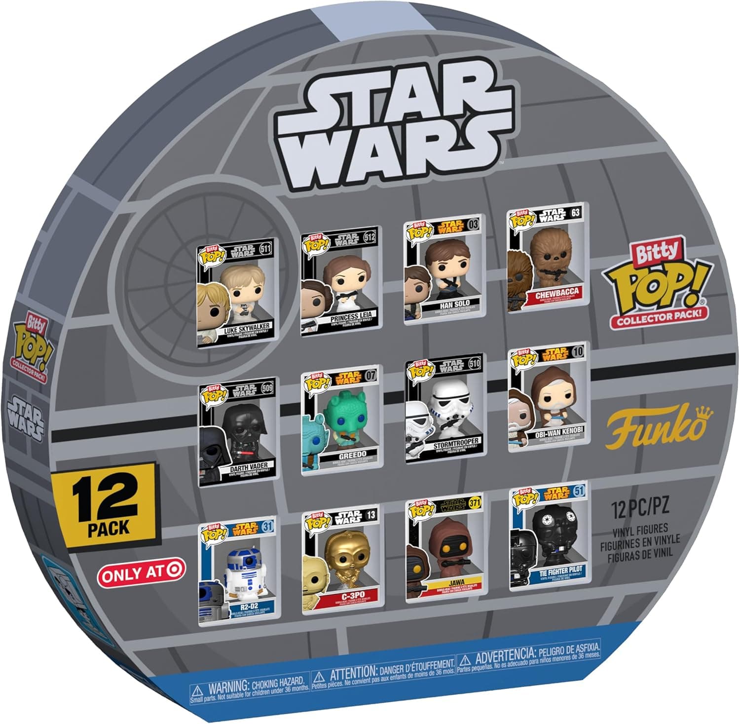 Funko Bitty Pop! Star Wars: A New Hope - Multipack de 12 unidades - 0,9 polegadas (2,2 cm) colecionável - Repetida empilhável - Ideia de presente - Enchimento para saco de presentes - Toppers de bolo