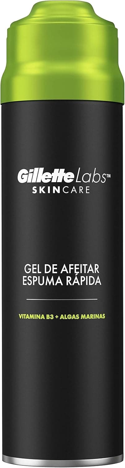 Gillette Labs Gel de barbear com espuma rápida, refresco, acalma e protege contra a irritação da pele durante a lavagem, fácil de enxaguar, 198 ml