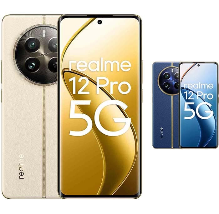 realme Telemóvel 12 Pro 5G 8 256 GB, câmara para retratos com teleobjetiva, Sony IMX882 com OIS, ecrã de visão curva de 120 Hz, processador Snapdragon 6 de 1.ª geração 5G, Navigator bege