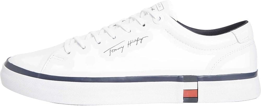 Tommy Hilfiger Couro corporativo Vulc moderno, ténis vulcanizados para homem
