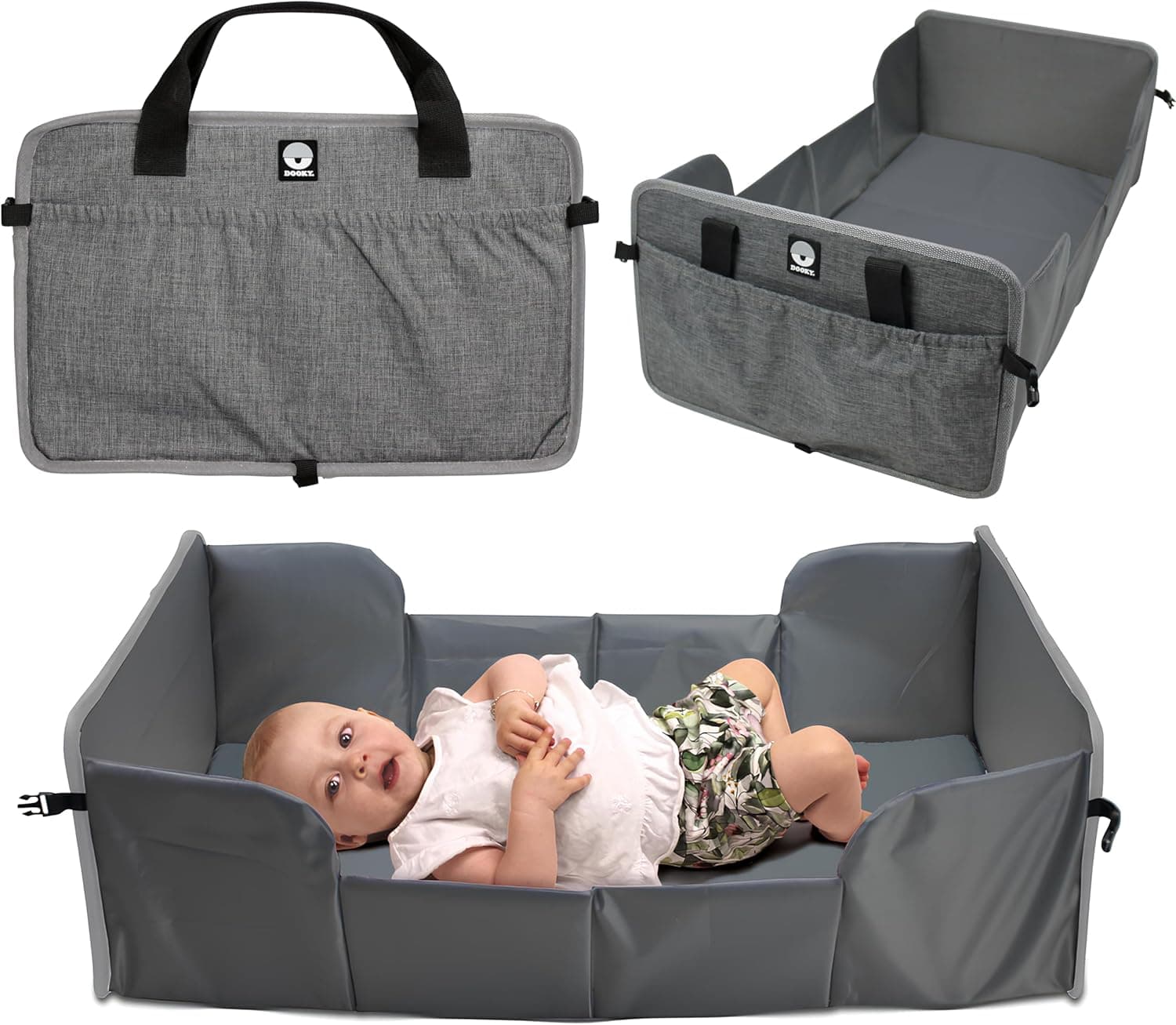 Dooky Baby Travel Cot | Berço portátil para bebé cinzento
