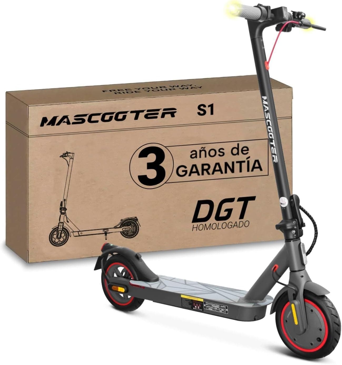 MASCOOTER AER | Trotinete elétrica para adultos com intermitentes autonomia até 20 km e conectividade via app móvel
