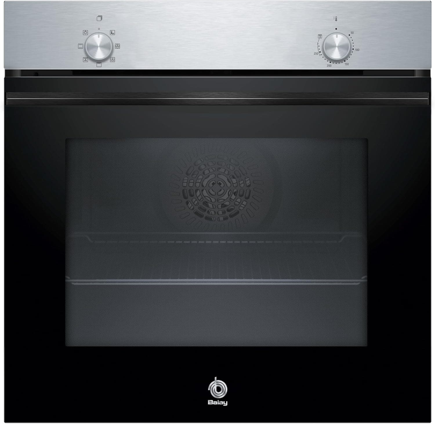 Balay - Forno multifunções, 60 x 60 cm, 5 funções, graus cromados, vidro preto/aço inoxidável, 3HB4000X3