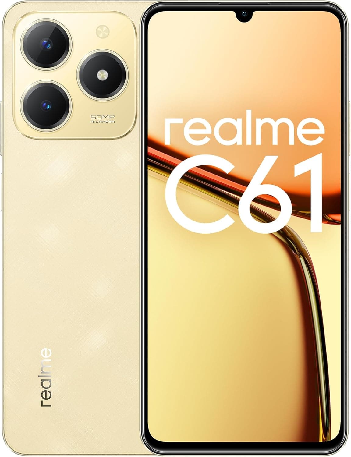 realme Smartphone C61 128 GB 6 GB Sparkle Gold