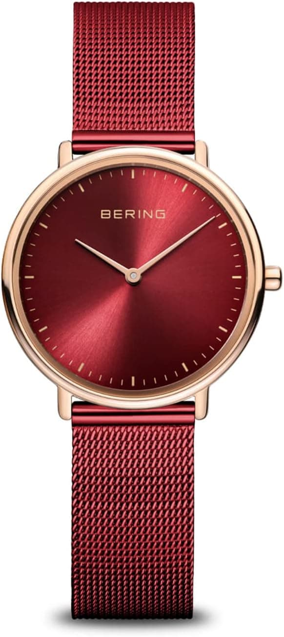 BERING 15729-363 Relógio de pulso para mulheres, Vermelho / dourado rosa, Minimalista