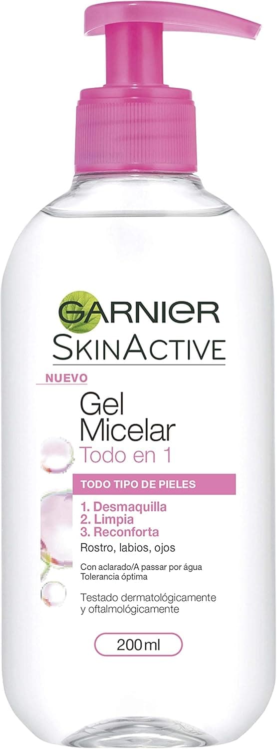 GARNIER Skin Active - gel micelar removedor de maquilhagem para peles normais, tudo em um, 200 ml