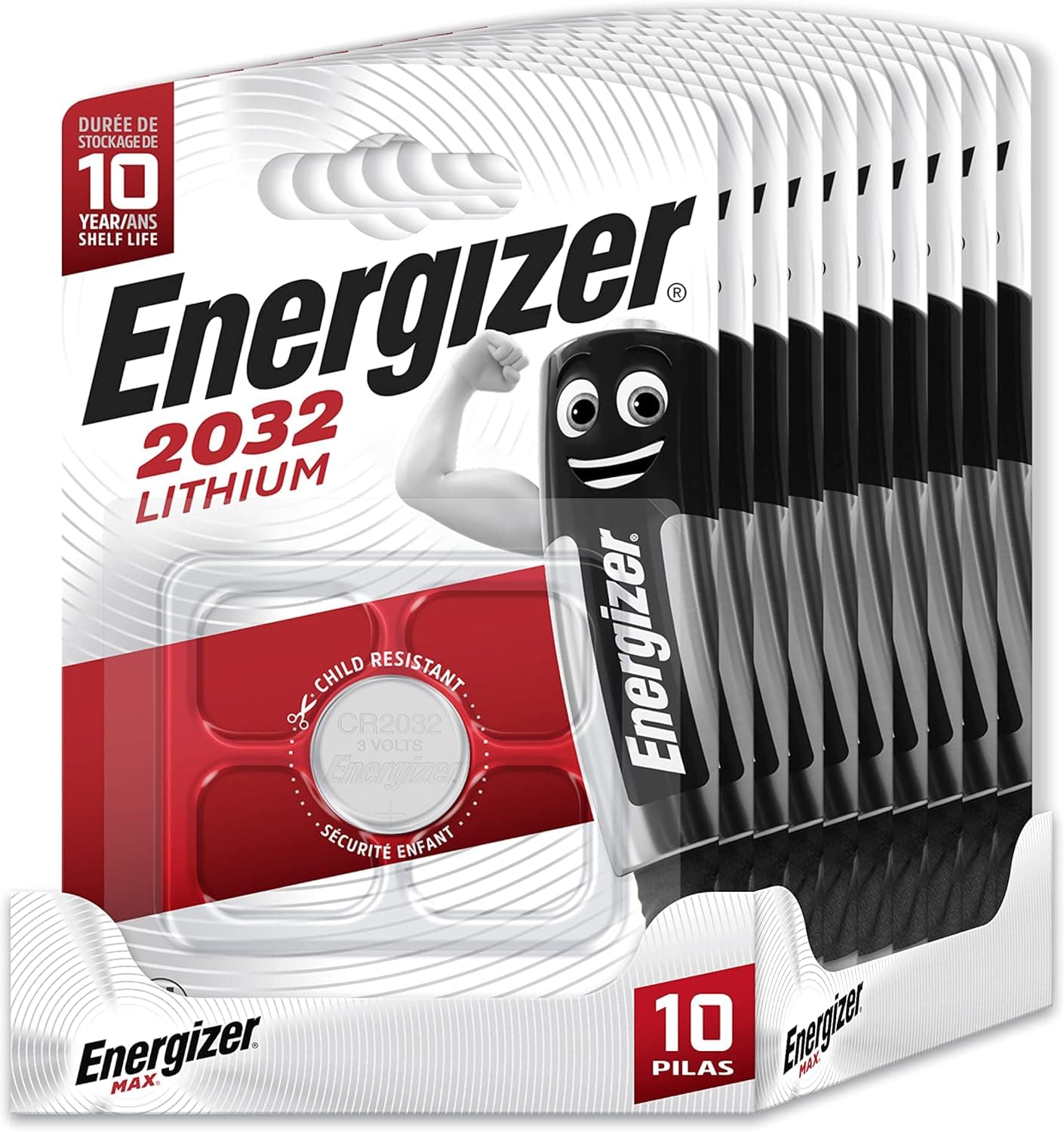 Energizer - Pacote de 10 pilhas especiais 2032 uma pilha para uma necessidade, sem adição de mercúrio e potência para dispositivos pequenos