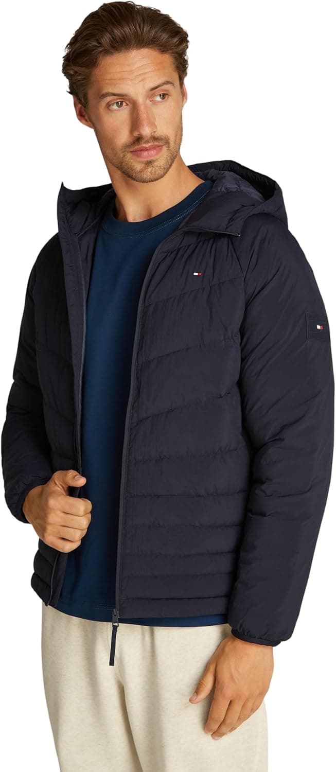 Tommy Hilfiger Mid Quilt | Casaco acolchoado com capuz para homem