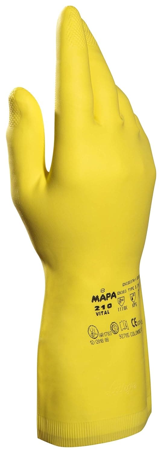 Mapa Médio 210 - Conjunto de luvas tamanho 9 amarelo 1 par