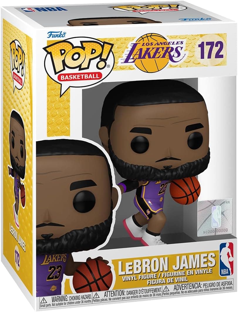 Funko POP NBA Lakers LeBron James | Figura de vinil colecionável para fãs de desporto e colecionadores