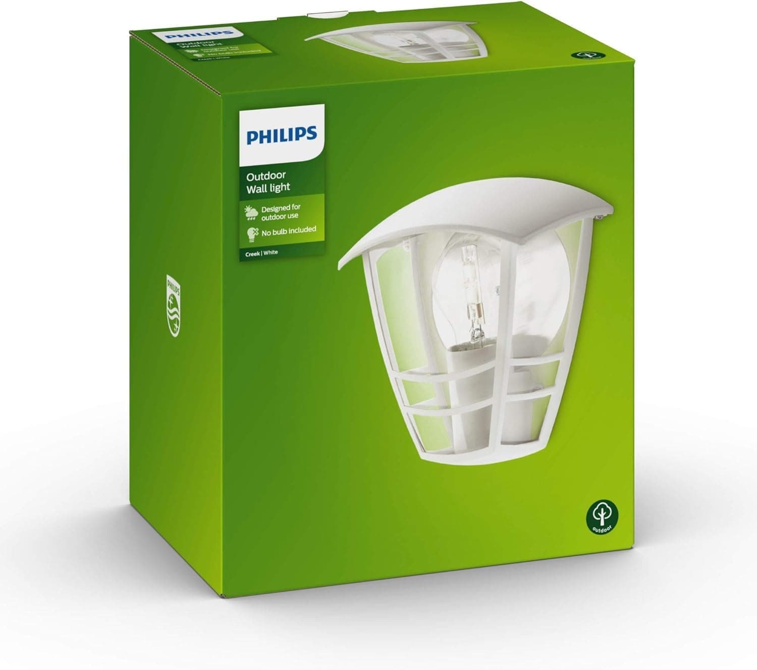 Philips Lighting Aplique de parede de exterior, tomada grossa, resistente às intempéries, embutido, lâmpada não incluída, IP44