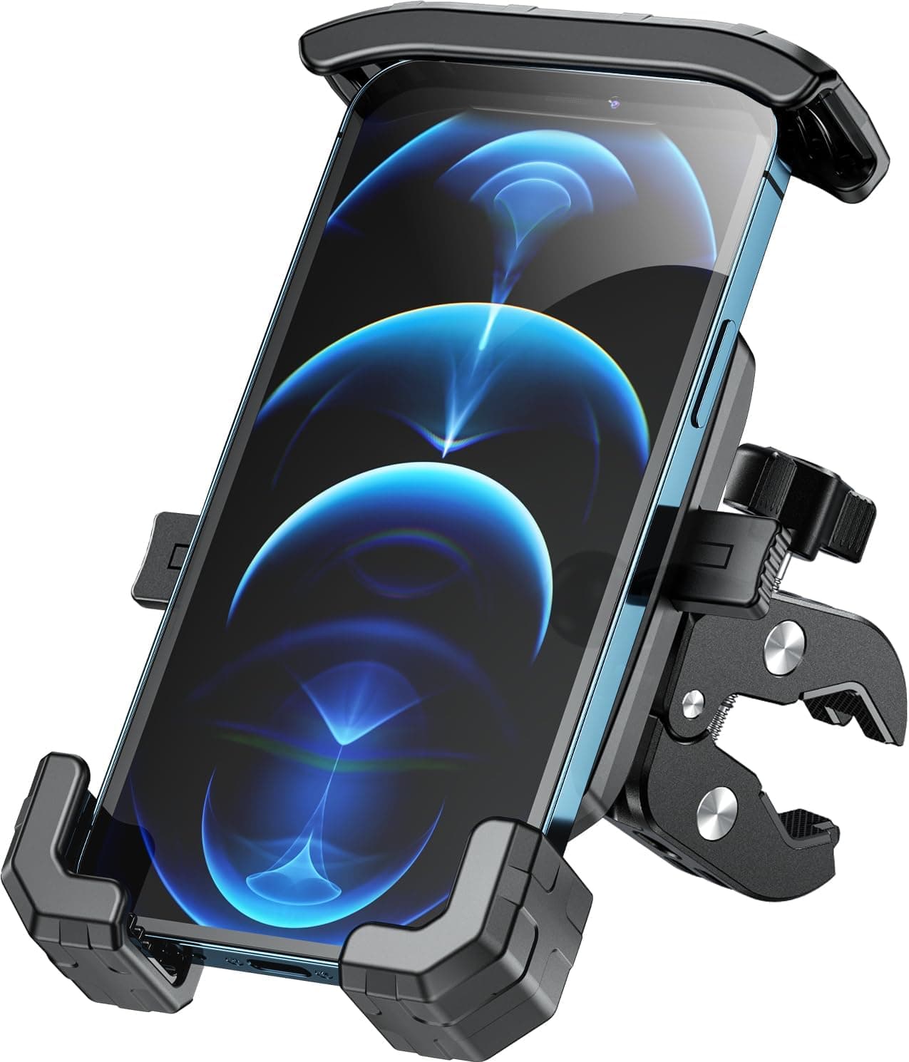 ENONEO Suporte móvel para motocicleta anti-vibração 360° suporte móvel de bicicleta de rotação, [1S bloqueio rápido] suporte de telemóvel motocicleta suporte GPS Moto Scooter universal suporte guiador