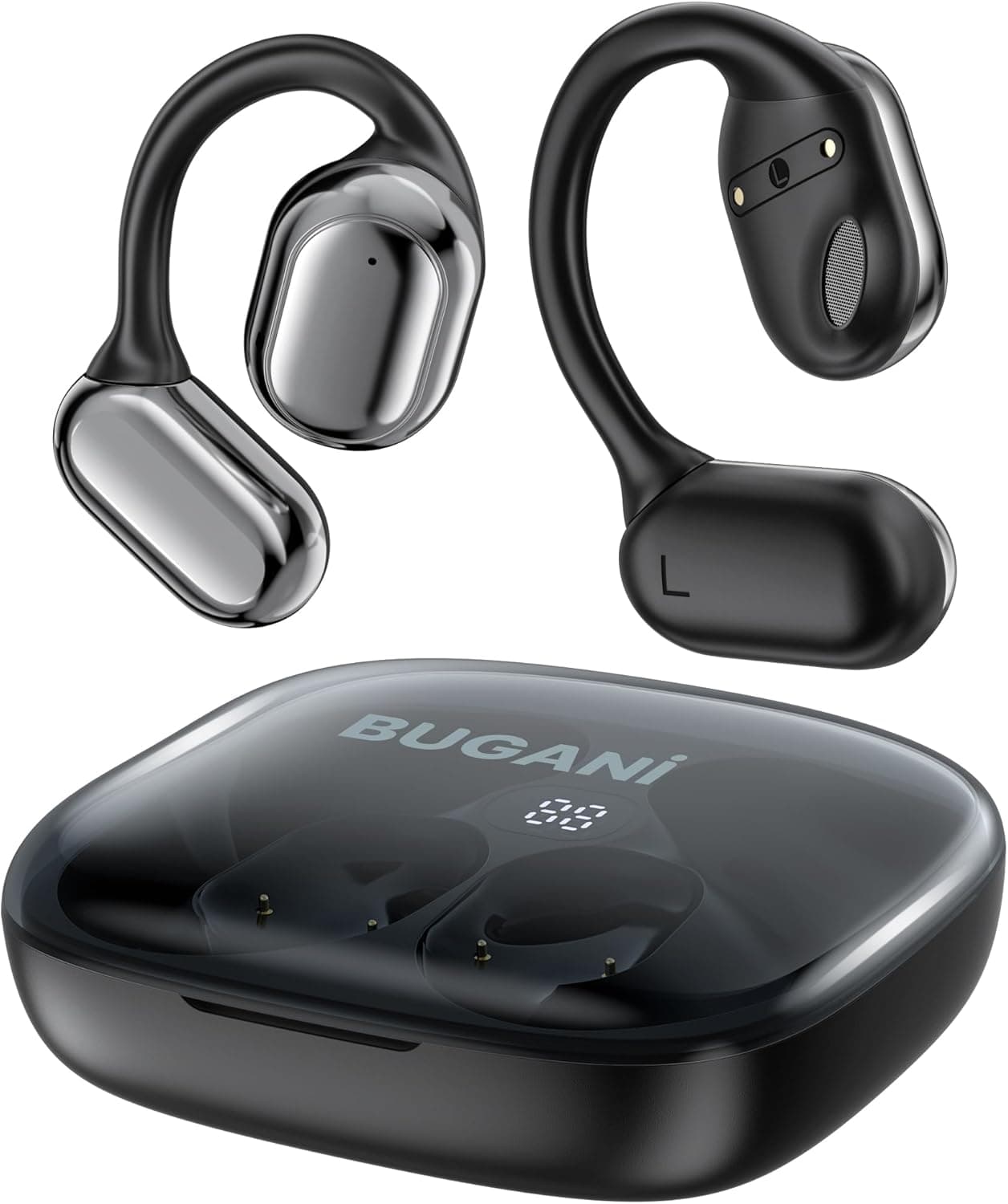 BUGANI 06B | Auriculares Bluetooth desportivos com microfone HD, cancelamento de ruído ENC e 40 horas de autonomia