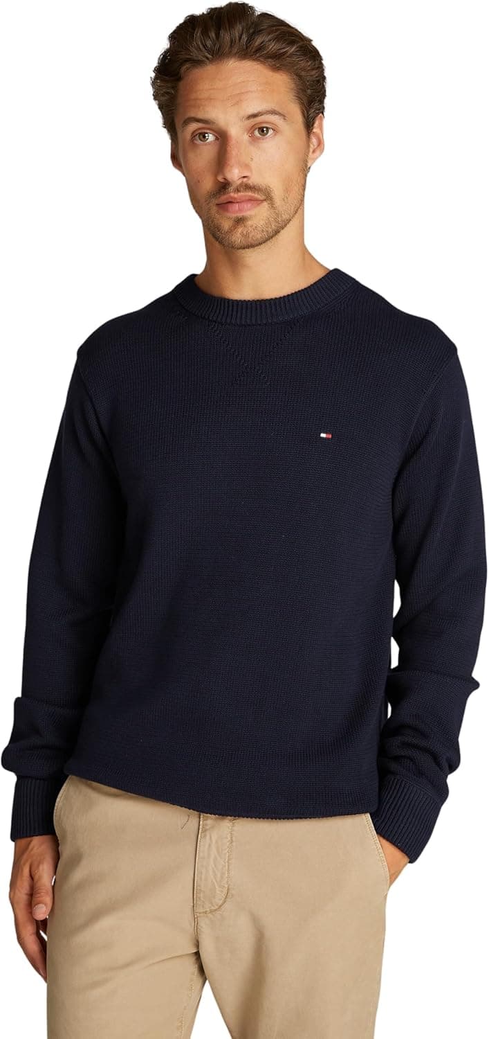 Tommy Hilfiger Camisola homem Chunky Cotton Crew Neck Jersey de malha