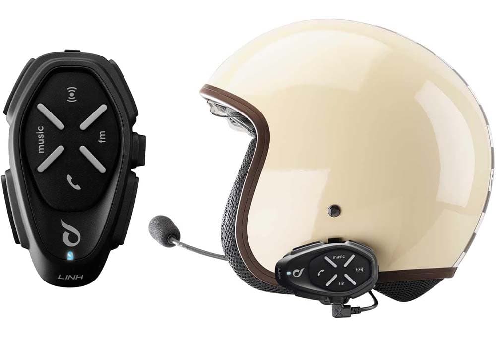 Interphone Cellularline INTERPHOLINK Auriculares Bluetooth mãos livres para capacete de moto, para 2 motoristas, até 12 horas, rádio FM, MP3, GPS, IP67, universal, [1 unidade]