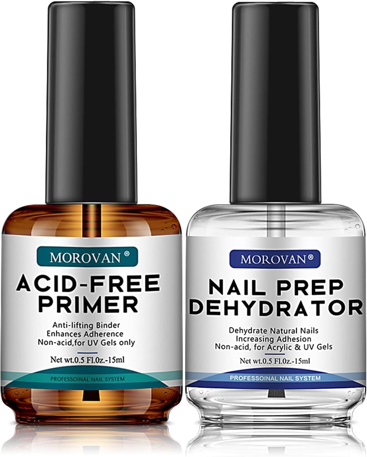 Morovan primer unhas gelinho - 15 ml desidratador e primeiro para unhas profissional para unhas de acrílico unhas unhas de gel primeiro unhas sem ácido e desidratador para unhas adequado para senhoras