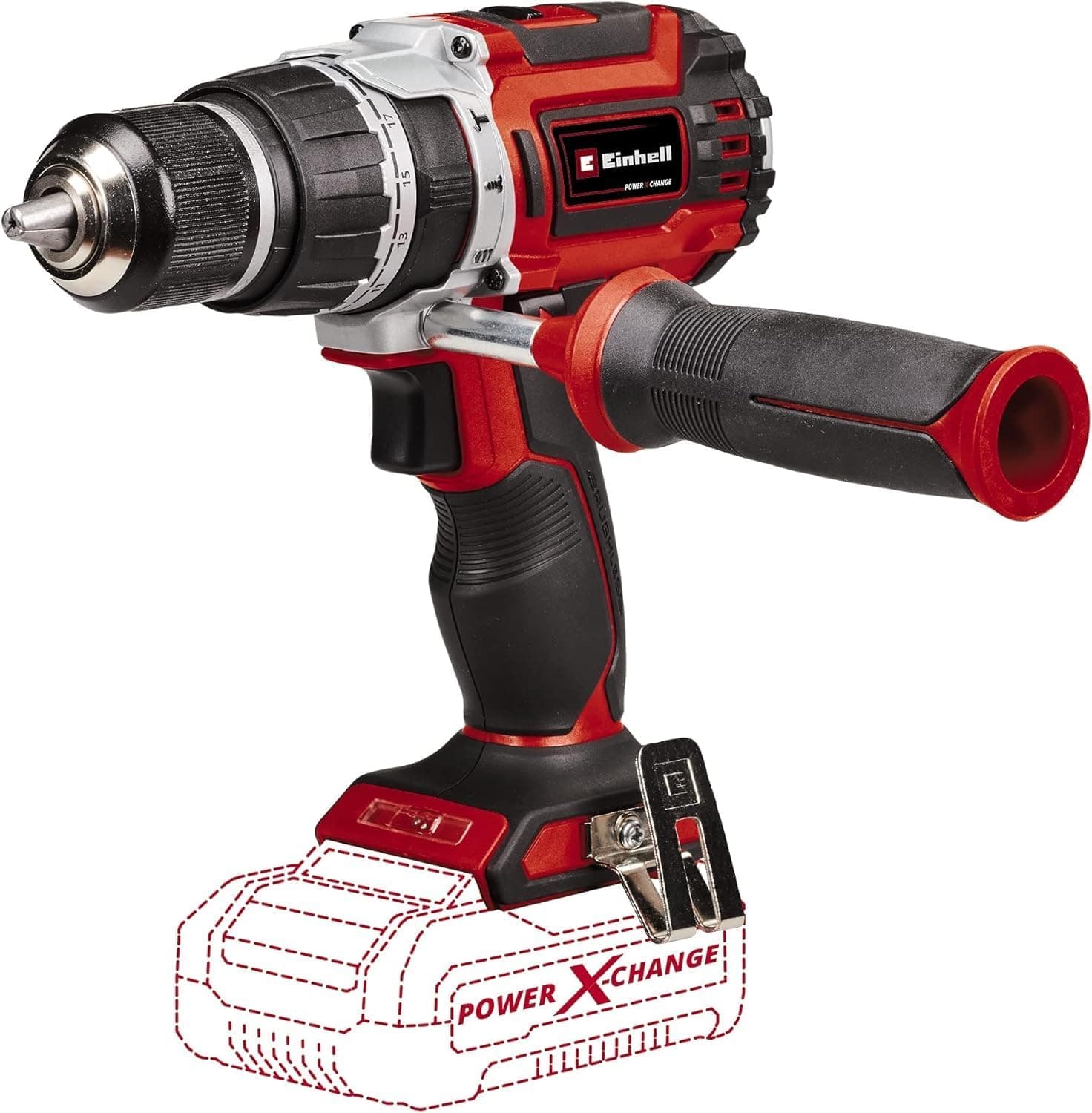 Einhell Broca de percussão profissional com bateria TP-CD 18/60 Li-i BL-Solo Power X-Change (18 V, motor sem escovas, 60 Nm, número de impactos 32.000 rpm, sem bateria)