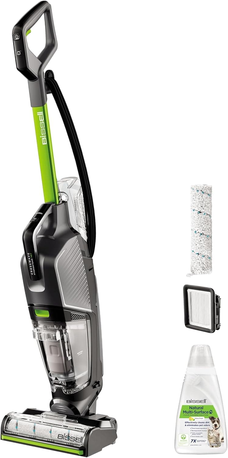 Bissell CrossWave HydroSteam Pet | Aspirador portátil 3 em 1 com função vapor para limpeza de múltiplas superfícies
