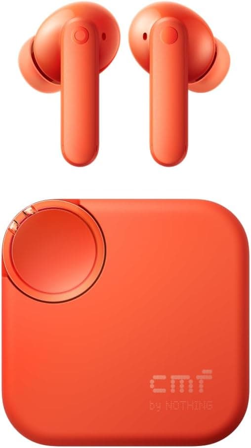 CMF by Nothing Buds 2 Auriculares sem fios com ANC híbrido de 48 dB, bateria de 55 horas, driver PMI de 11 mm, 6 microfones HD e áudio espacial, resistente à água e pó IP55, laranja