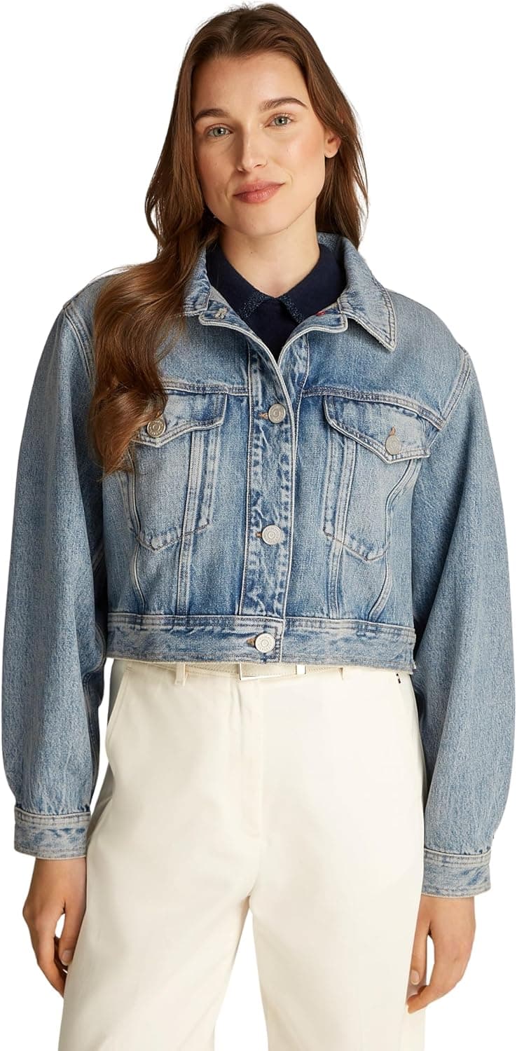 Tommy Hilfiger Casaco de ganga mulher Straight Jacket Sam Cropped