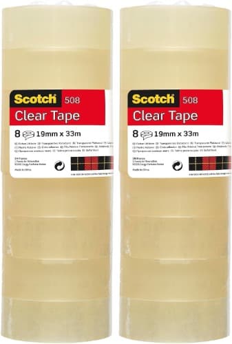 Scotch | Rolo de fita adesiva transparente uso geral pack de 8 unidades 19 mm x 33 m