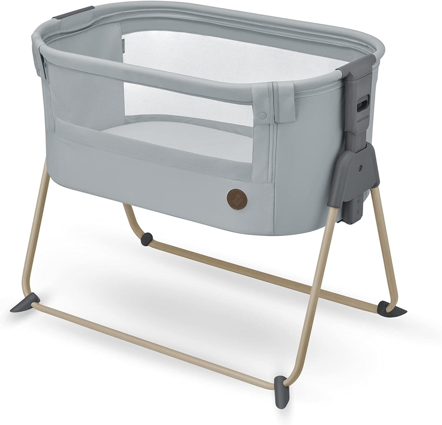 Maxi-Cosi Tori 2 em 1, berço de olecho, berço à cama, 0 a 6 meses aprox., 0 a 9 kg, dobrável ultracompacto, leve, 5 posições de altura, bolsa portátil com malha respirável, Beyond Grey
