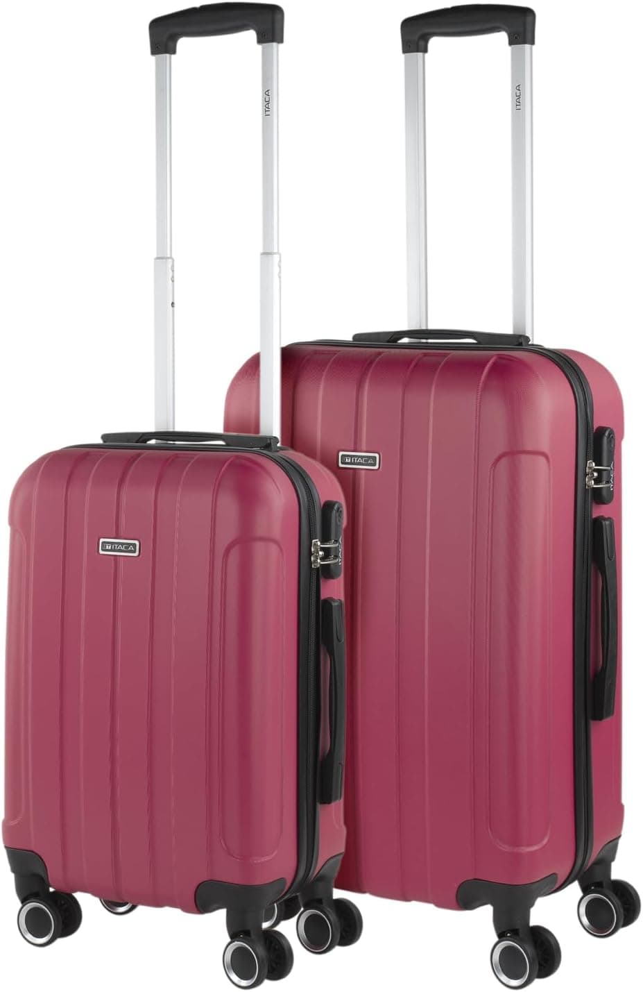 ITACA Conjunto de 2 Malas de Viagem Rígidas com 4 Rodas – Tamanhos Cabine e Média/Grande, em ABS, Leves e Confortáveis, Compatíveis com Ryanair, Modelo 771150, 100 Litros