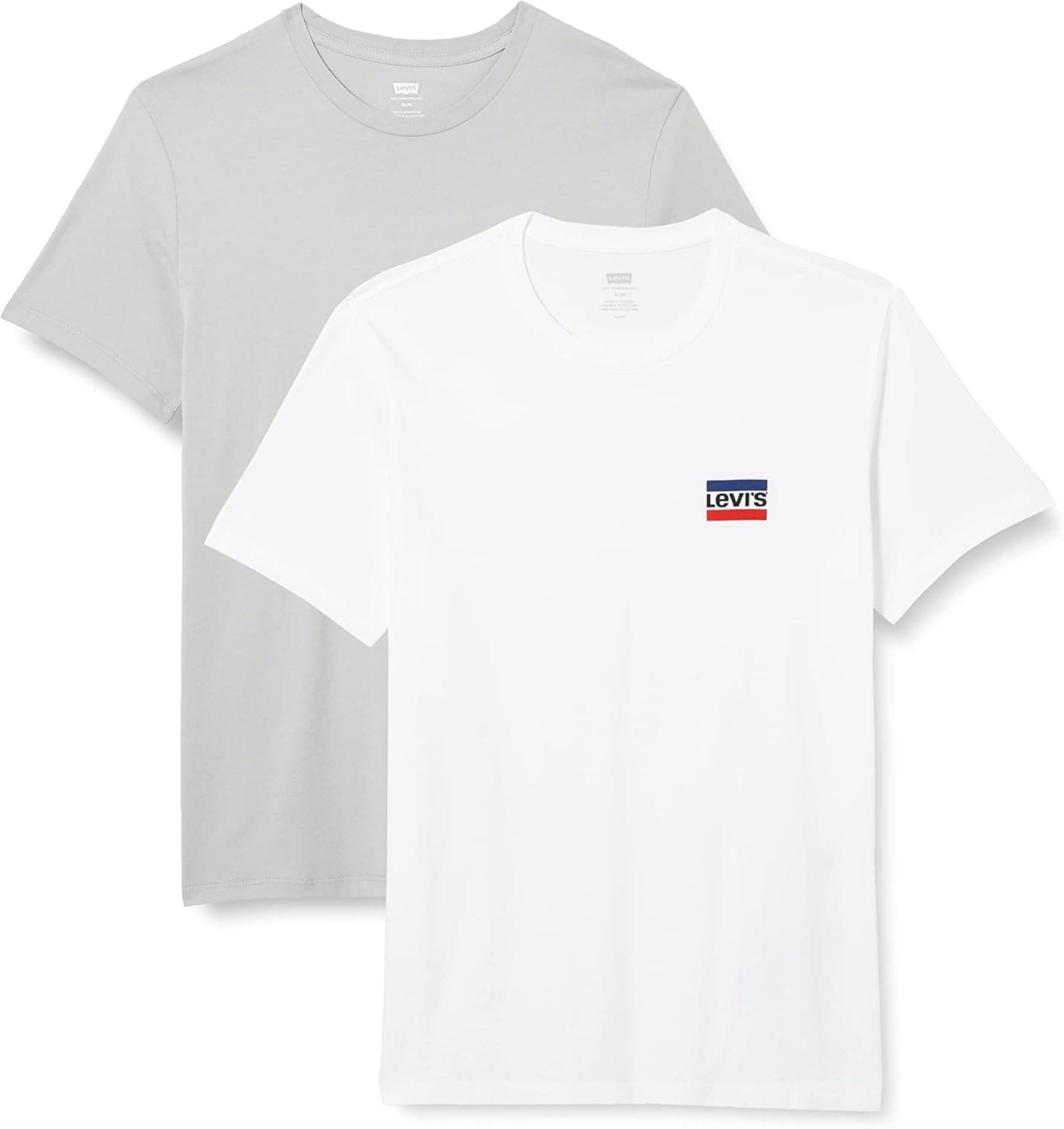 Levi's 2pk Crewneck Graphic BW 2pack T-shirt branca (pacote de 2) para homem
